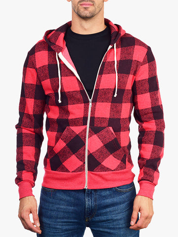 Buffalo Plaid Zip Hoodie