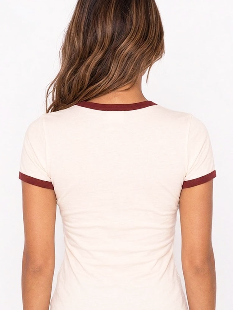 America Script Retro Ringer Tee