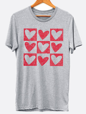 Checkerboard Hearts Graphic Tee