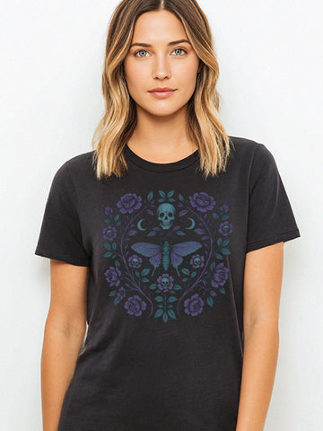 Gothic Floral Graphic Tee
