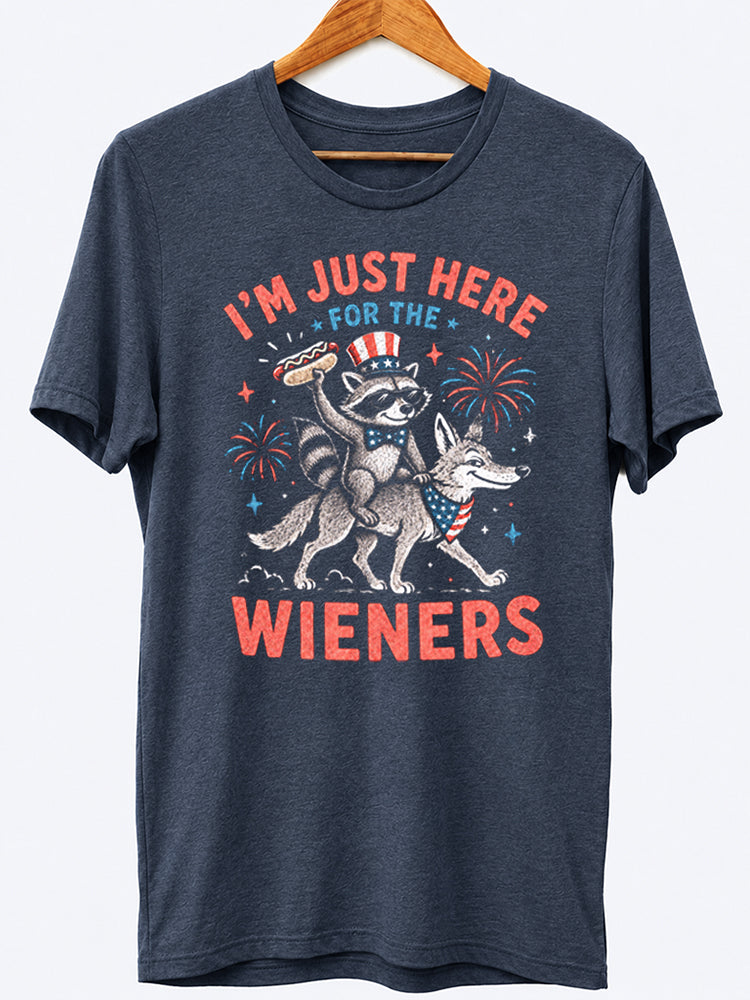 Here For The Wieners Graphic Tee