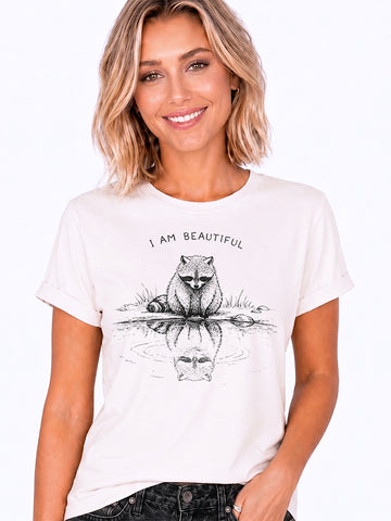 I Am Beautiful Raccoon Graphic Tee