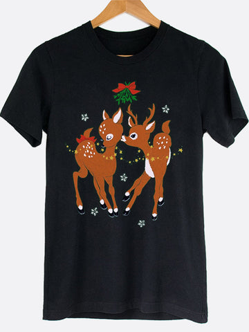 Kissing Reindeer Graphic Tee