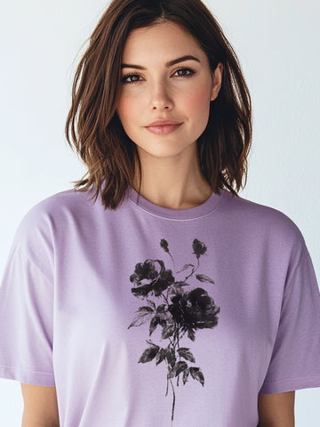 Vintage Black Floral Graphic Tee