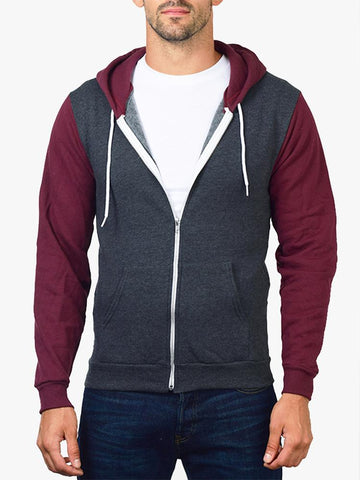 Color Block Zip Hoodie
